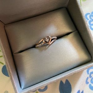 Diamond Accent Heart Promise Ring 10k Rose Gold